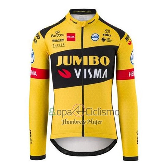 Jumbo Visma Ropa Ciclismo Culotte Largo 2020 Mangas Largas AMarillo Negro